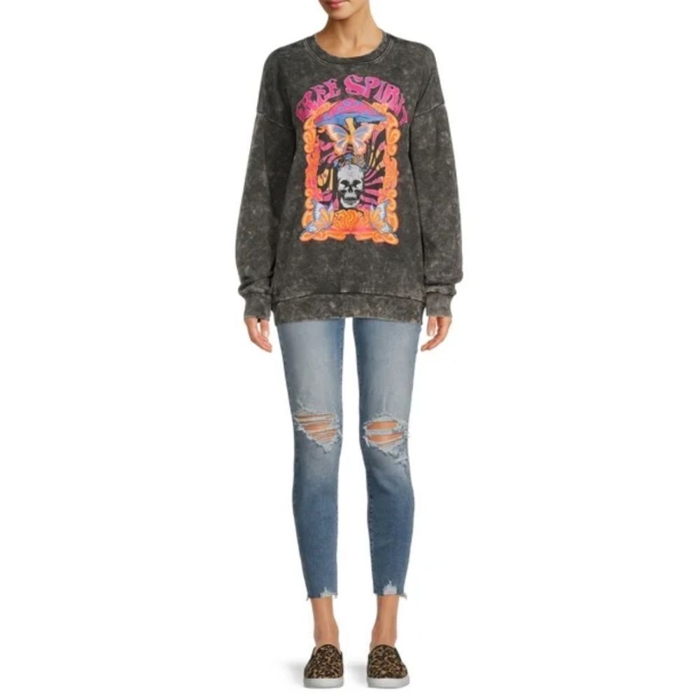 No Boundaries SOLD OUT FP Inspired Graphic Sweatshirt Sz L Gently Loved